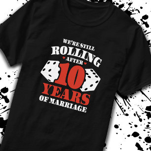 Funny 10th Jubileum koppels getrouwd 10 jaar T-shirt