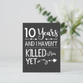 Funny 10th Wedding Jubileum 10 jaar huwelijk Briefkaart (Staand voorkant)
