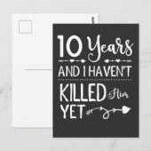 Funny 10th Wedding Jubileum 10 jaar huwelijk Briefkaart (Voorkant / Achterkant)