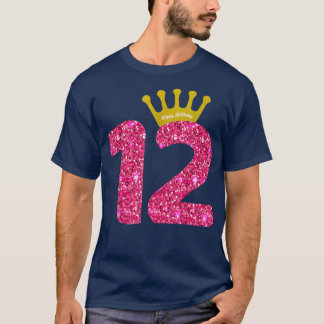 Funny 12th Party Number 12 Year Old Girls 12th Bir T-shirt