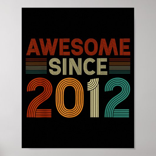 Funny 13 Year Old Awesome Since 2012 Birthday Son Poster (Voorkant)