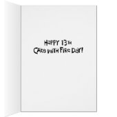 Funny 13e gâteau avec feu Anniversaire (Intérieur (Droit))
