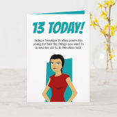 Funny 13th Birthday | Dertiende tienjarige tiener Kaart (Gele Bloem)