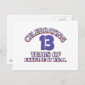 Funny 13th jarig design briefkaart (Voorkant / Achterkant)