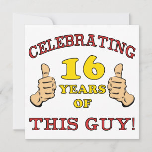 Funny 16th Birthday for Boys Kaart