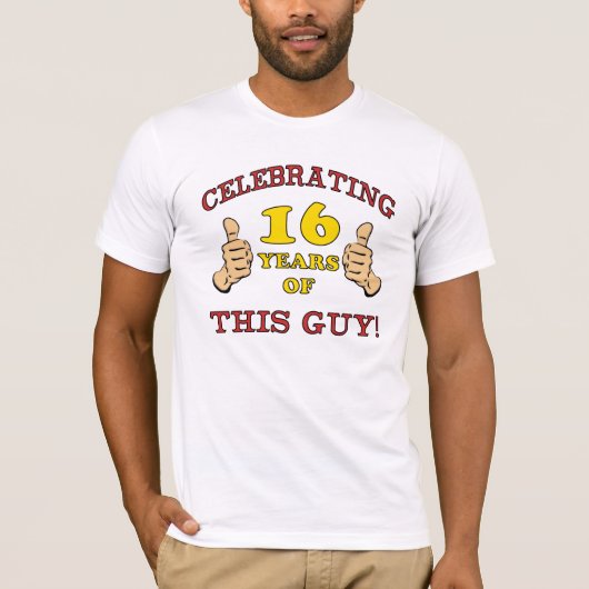 Funny 16th Birthday for Boys T-shirt (Voorkant)