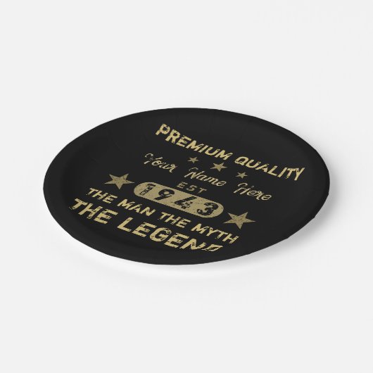 Funny 1943 Birthday Man Myth Legend Papieren Bordje (Gekanteld)