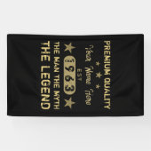 Funny 1963 Birthday Man Myth Legend Spandoek (Horizontaal)