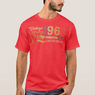Funny 1963 verjaardagscadeau voor mannen Guitar Lo T-shirt