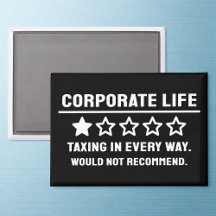 Funny 1-Star Corporate Life Review Fridge Magnet