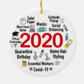 Funny 2020 Covid Quarantine Kerstmis Keepomwille Keramisch Ornament (Achterkant)