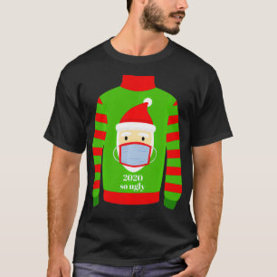 FUNNY 2020 UGLY CHRISTMAS SWEATER SANTA MASK PARTY T-SHIRT