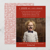 Funny 2020 Wiskunde Probleem Red nieuwjaarsfoto Feestdagenkaart (Voorkant / Achterkant)