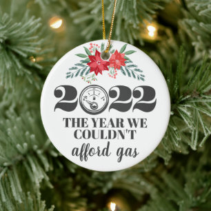 Funny 2022 kan zich geen gaskerst veroorloven keramisch ornament