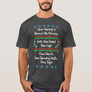 Funny 2022 Recessie Merry Little Recession Christu T-shirt