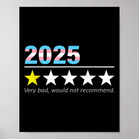 Funny 2025 Very Bad Would Not Recommend  Poster (Voorkant)
