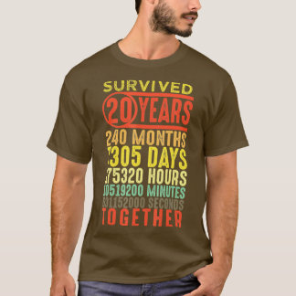 Funny 20th Wedding 20 Years Marriage Jubileum H T-shirt