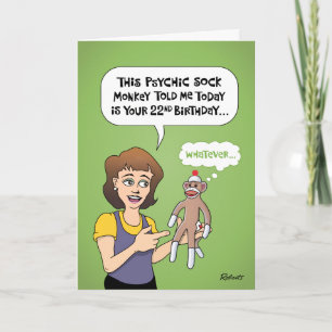Funny 22e verjaardag kaart