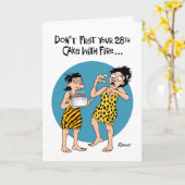 Funny 28th Birthday Kaart (Gele Bloem)