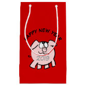 Funny 2 Cartoon Cochon Année 2019 Petit sac cadeau (Devant)