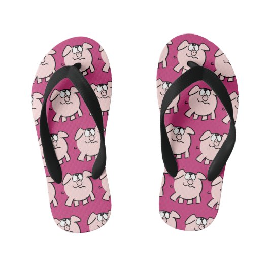 Funny 2 Cartoon Pig Kies Kleur Kinder Flip Flop (Voetbed)