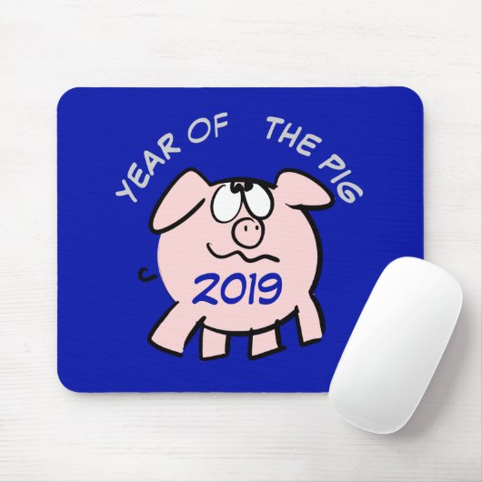 Funny 2 Cartoon Varkenshaar 2019 Kies KleurmuisP Muismat (Met muis)