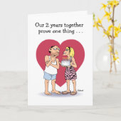 Funny 2e anniversaire Mariage carte (Fleur jaune)