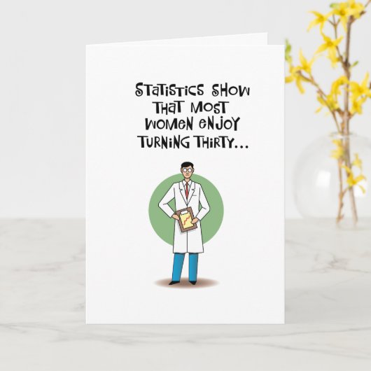 Funny 30e carte d'anniversaire pour les femmes (Fleur jaune)