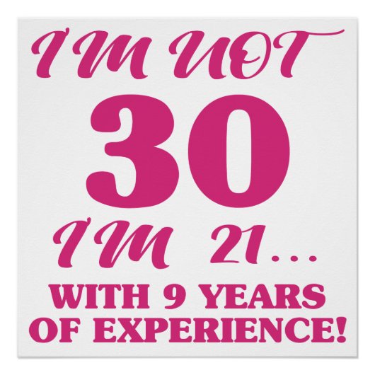 Funny 30th Birthday Perfect Poster (Voorkant)