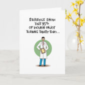 Funny 32e carte d'anniversaire (Fleur jaune)