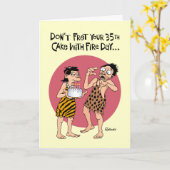 Funny 35th Birthday Kaart (Gele Bloem)