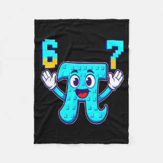 Funny 3.14 6 7 meme math nerd genz brainrot italia fleece deken