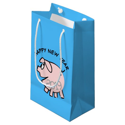 Funny 3 Cartoon Cochon Année 2019 Petit sac cadeau (Devant Angle)