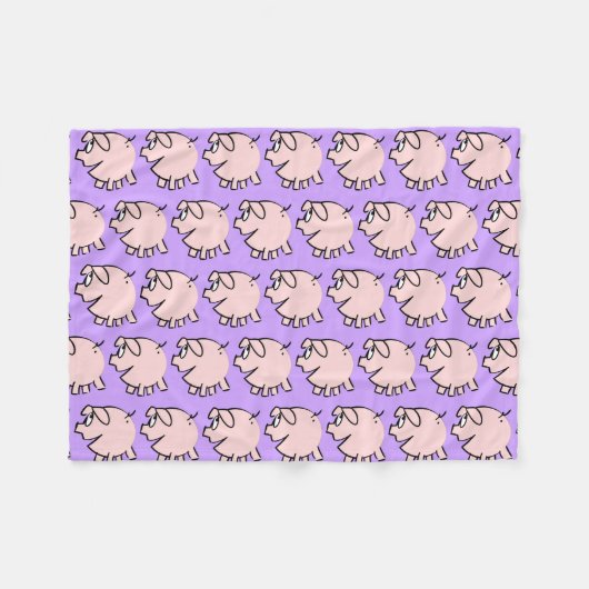 Funny 3 Cartoon Illustratie Varken Kies Kleur FB Fleece Deken (Voorkant (Horizontaal))