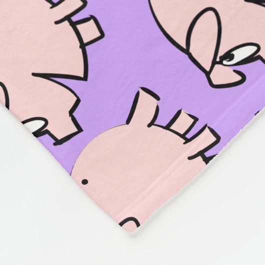 Funny 3 Cartoon Illustratie Varken Kies Kleur FB Fleece Deken (Hoek)