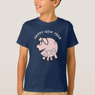 Funny 3 Cartoon Illustration Pig Year 2019 Kinder T-shirt