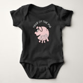 Funny 3 Cartoon Illustration Pink Pig 2019 Baby B Romper (Voorkant)