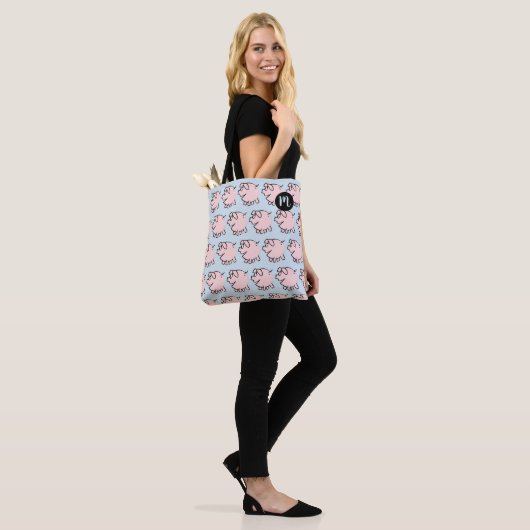 Funny 3 Cartoon Pig Monogram Kies de Canvas tas va (Op model)