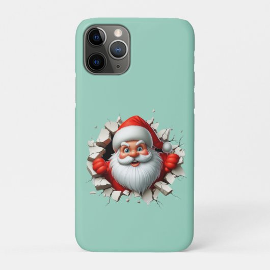 Funny 3D Santa Claus Christmas Holiday Design Case-Mate iPhone Case (Achterkant)