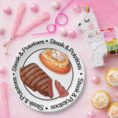 Funny 3D Steak & Potatoe Paper Bord (Feest)