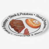 Funny 3D Steak & Potatoe Paper Bord (Gekanteld)