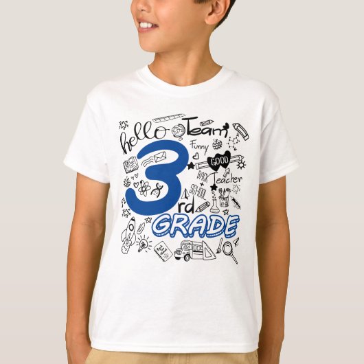 Funny 3e graad Terug naar school Kinderen en leraa T-shirt (Voorkant)