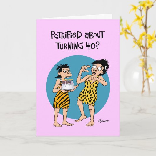 Funny 40e carte d'anniversaire (Fleur jaune)