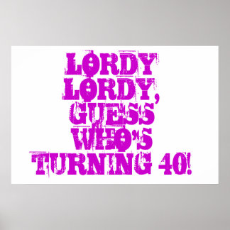 Funny 40e volwassen geboortedag poster
