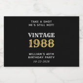 Funny 40th Birthday Black Likeurfles Etiket (Enkel label)