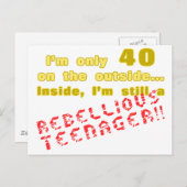 Funny 40th Birthday Cadeau Briefkaart (Voorkant / Achterkant)