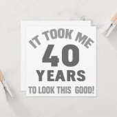 Funny 40th Birthday Kaart (Voorkant / Achterkant in situ)