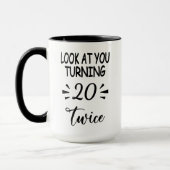 Funny 40th Birthday Mug – Custom Name & Birth Year (Gauche)