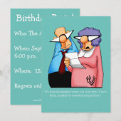 Funny 40th Birthday Party Invitations Kaart (Voorkant / Achterkant)