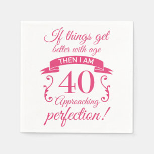 Funny 40th Birthday 'Perfection' Servet